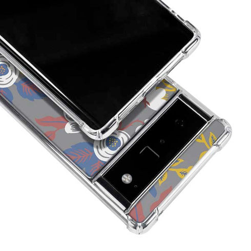Autumn Grey Floral Google Pixel 6 Clear Case